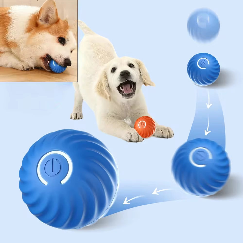 Dog Toy Ball Automatic Moving Bouncing Rolling Ball USB Smart Puppy Interactive Dog Chew Toy Ball