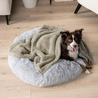 Fluffy Waterproof Dog Blanket for Small Medium Dogs, Soft Warm Pet Sherpa Throw Pee Proof Couch Cover, Reversible Cat Puppy Bed Blanket Sofa Protector, Plush Washable Pad (Taupe Camel, 24X32)