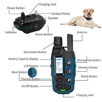 No Shock 3300Ft Dog Training Collar with Remote Rechargeable Waterproof E Collar with Beep Vibration High Quality Pet Training