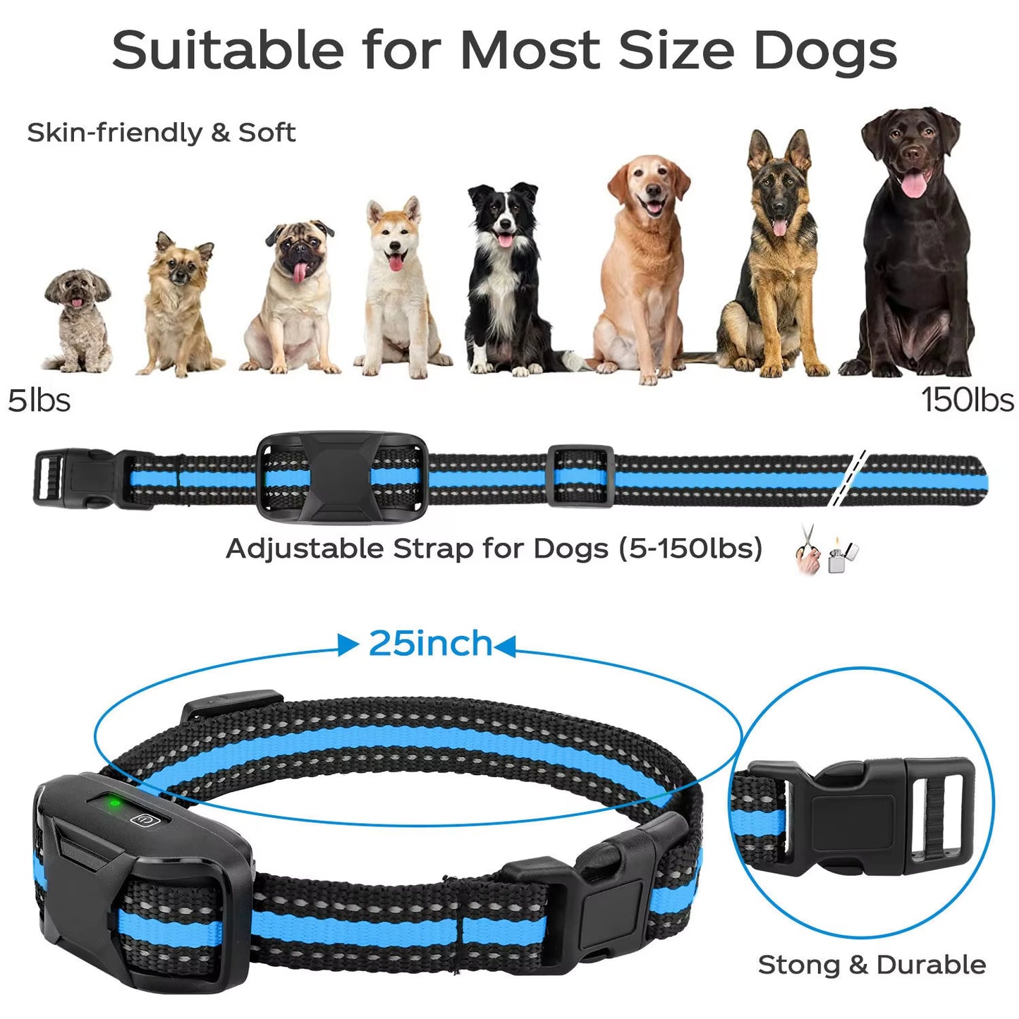 No Shock 3300Ft Dog Training Collar with Remote Rechargeable Waterproof E Collar with Beep Vibration High Quality Pet Training